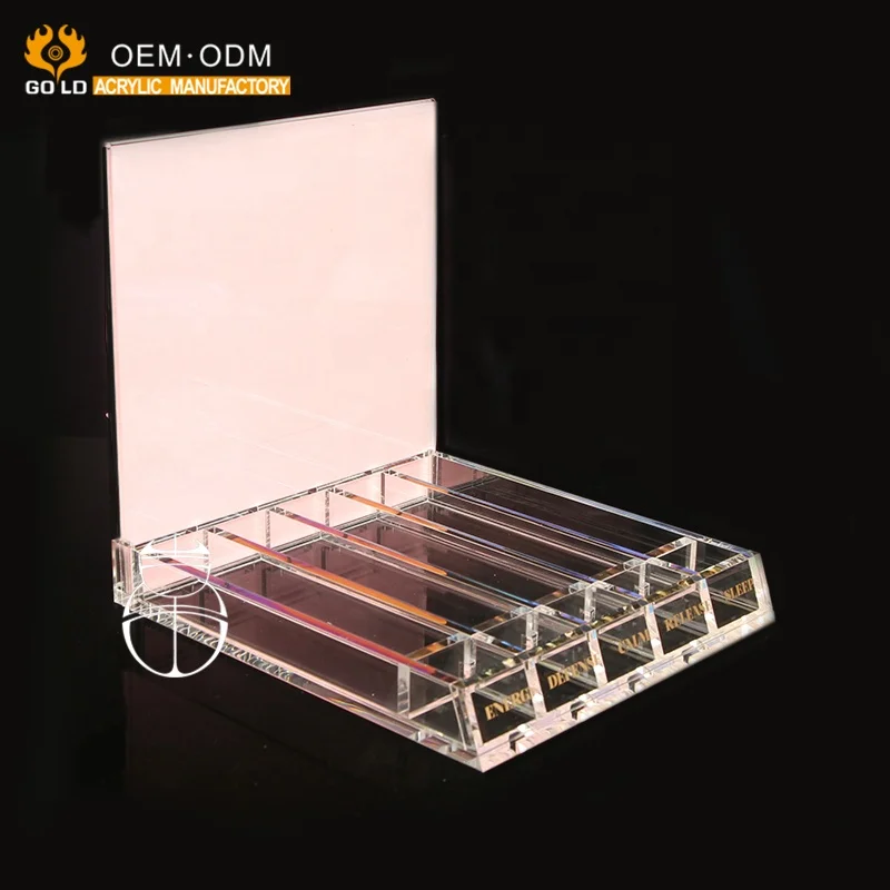 Wholesale Custom Tabletop Multilevel Rack Clear Acrylic Display Stand For Essential oil Nail polish Bottle