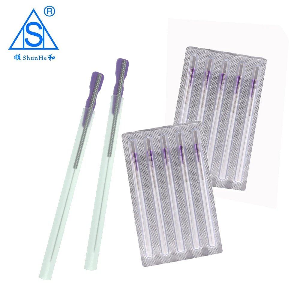 Sterile stainless steel handle acupuncture needle shunhe new products