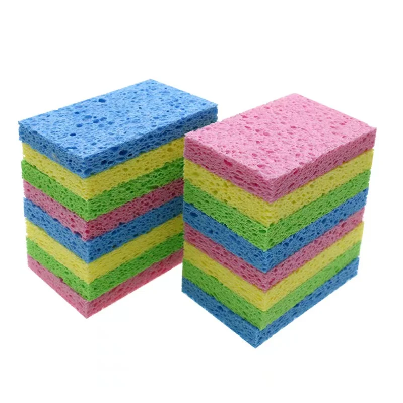 Cellulose Wood Pulp Sponge Scouring Pad Dishwashing Household Kitchen Cleaning Scrub Sponges
