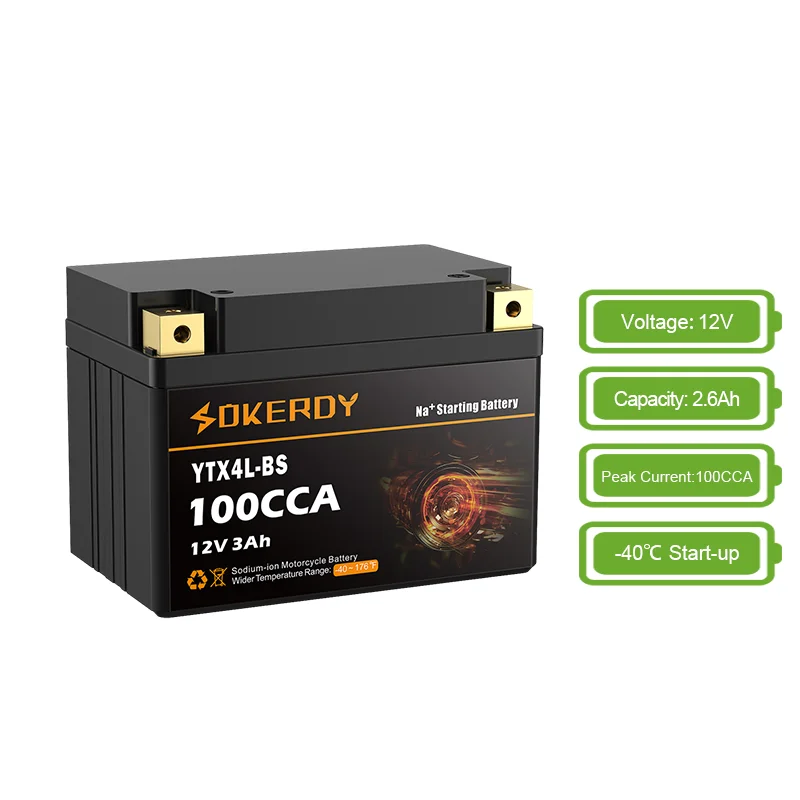 Sodium-ion Car Starting Battery Na-ion BMS 12 Volt 100CCA Custom Sodium Ion Battery Energy Storage Battery Pack