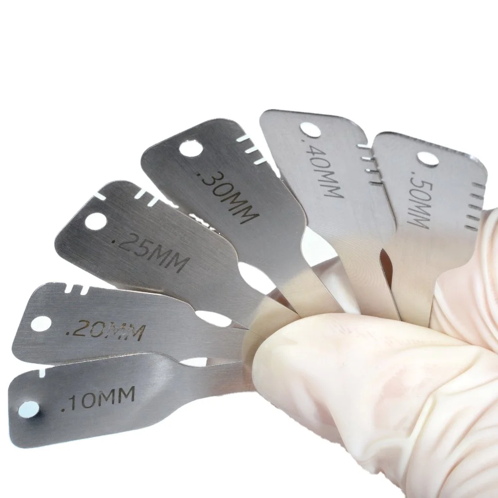 Stainless Steel Dental Interproximal Enamel Reduction IPR Gauge Set Of 7 Pieces Tooth Measuring Gap Ipr Gauge Ruler Caliper CE