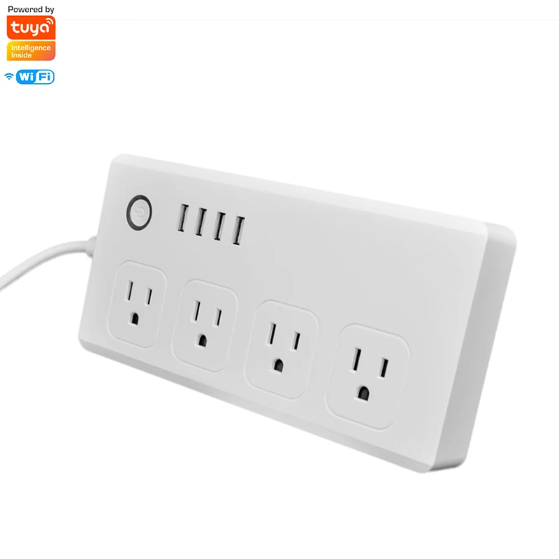  E-starri Tuya Wi-Fi 4/4 способов умная штепсельная вилка постоянного тока выход USB зарядка расширители удаленное управление с помощью приложения Smart мощность пропилен-каучука прокладки