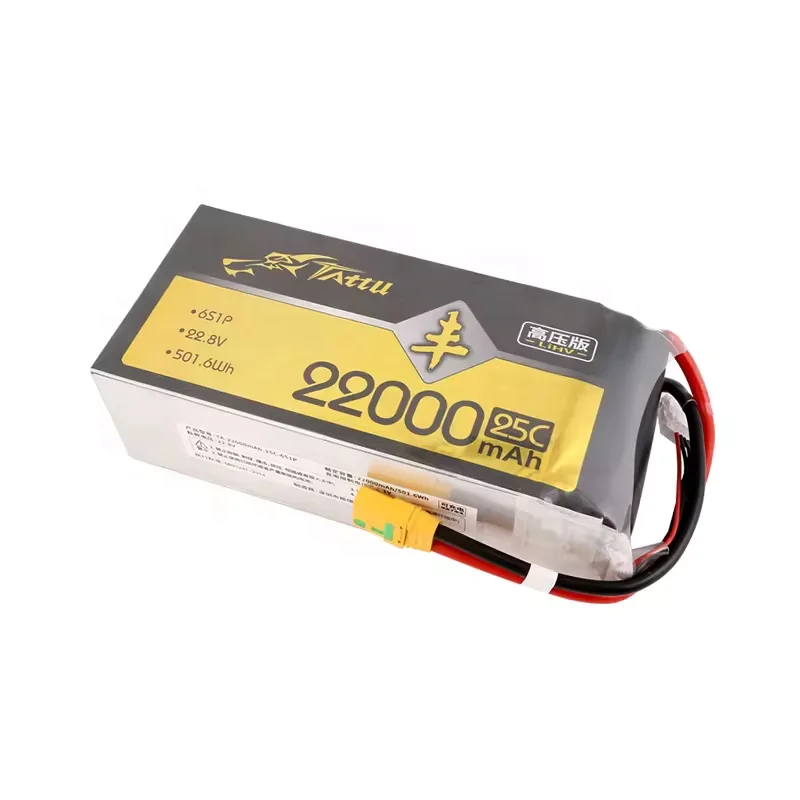 Tattu UAV Battery 6S LIPO 22.8V 16000mAh/22000mAh for Four Axis Drone Six Axis Robotic Agriculture Uav