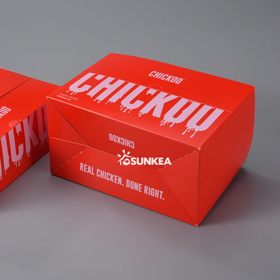 Custom printed food grade roast wings nugget paper fried chicken box