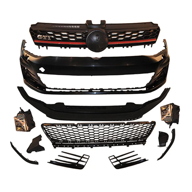 Auto modified High quality PP material Front bumper with grill for V W GOLF 7 2013-2017 change to GOLF 7 GTI  body kit