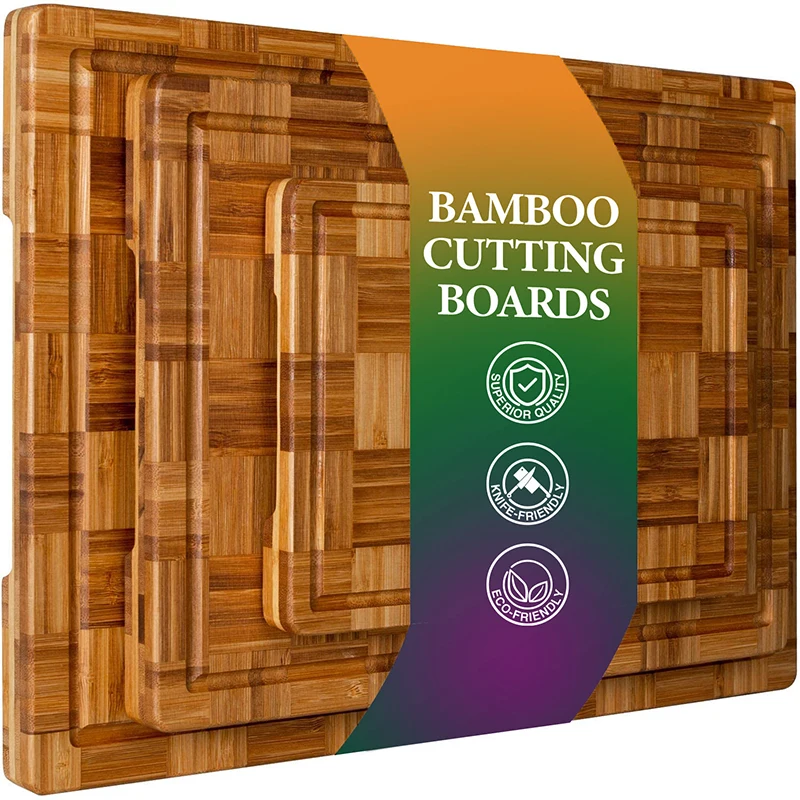 
Personalized Custom Extra Large Bamboo Cutting Board Chopping Boards with Juice Groove Organic 