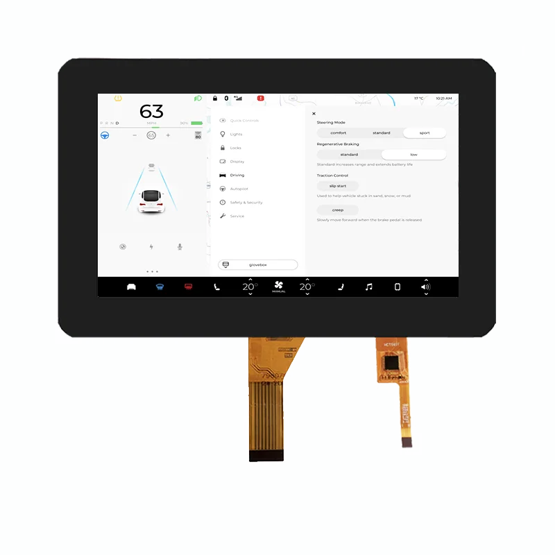 Maxen 7 inch LCD TFT Transmissive display module  screen with touch panel MIPI 500 nits 30 pin 1024x600 Panel car Airborne