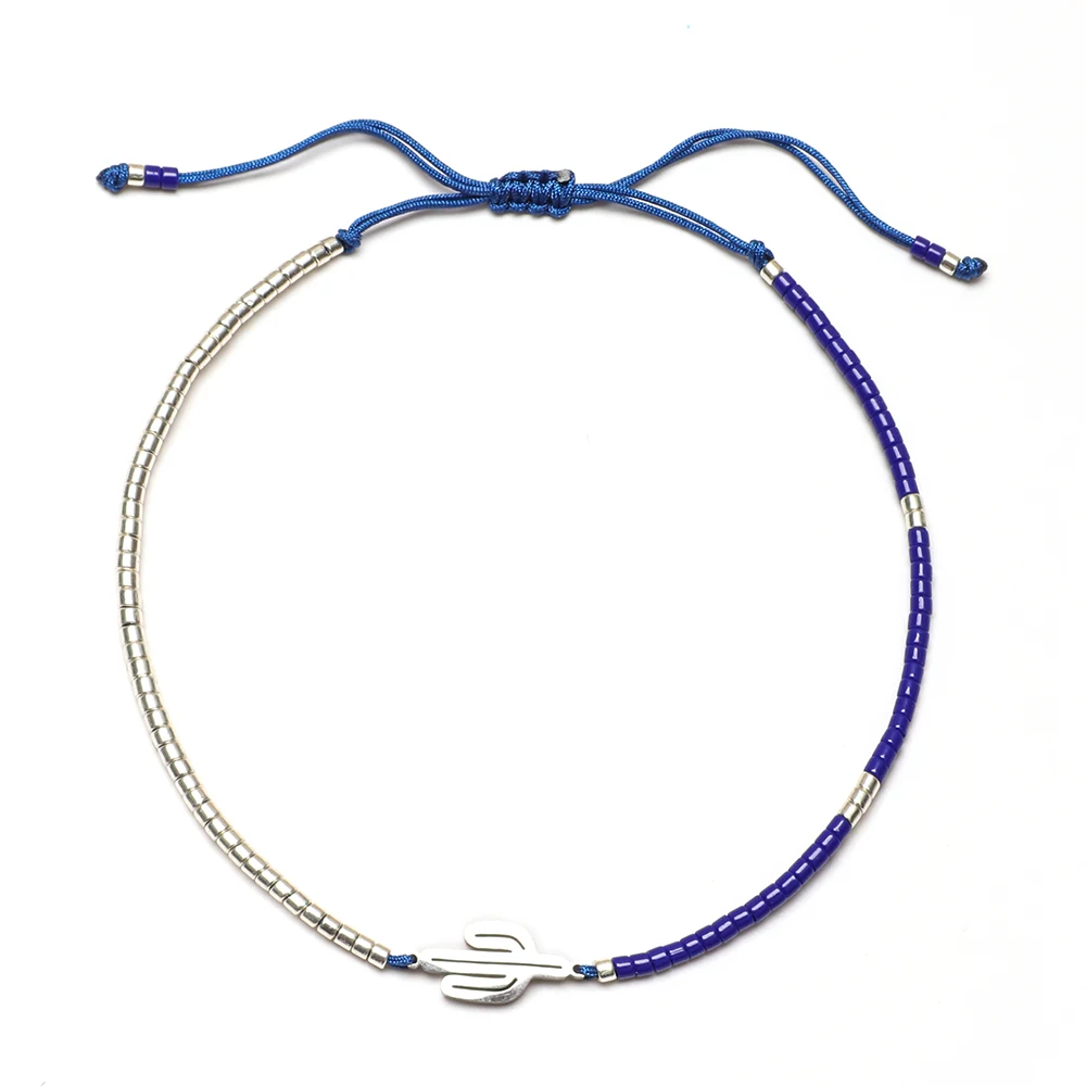 Cute Lucky Plant Cactus Charm Bracelet Women New Fashion MIYUKI Seed Beads String Handmade Jewelry Gift