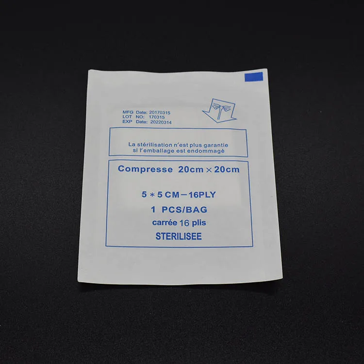 medical surgical absorbent 100% cotton 20x20cm small size compresses gauze swab pad