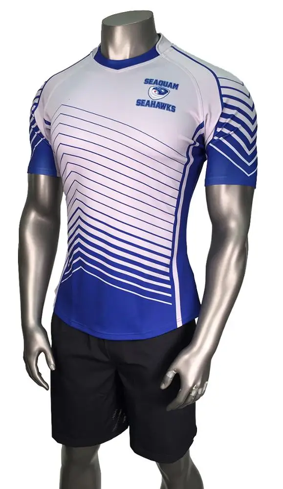 High quality custom sublimation quick dry fit rugby shirt for your team