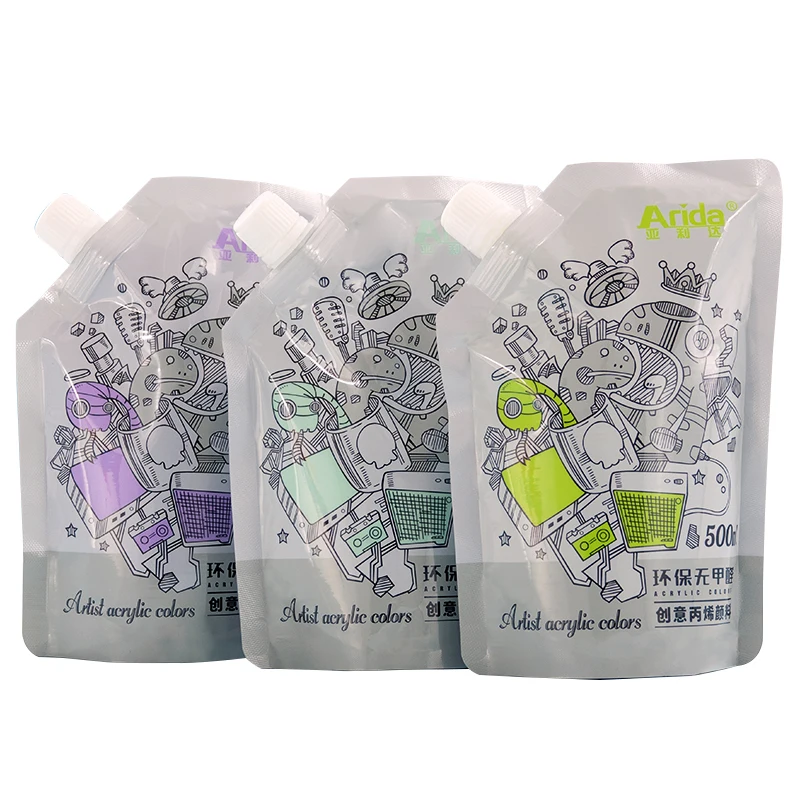 Professional Colors 500ML/tube Pigment Acrylic Paint Set Nail Art Painting Waterproof Paint Fabric Drawing wall painting