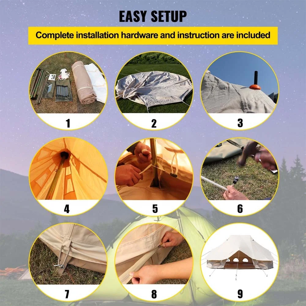 CHENEVERT Source Factory Imperial Tent Outdoor Camping Camp 3 Doors 24 Square Rain And Sun Protection And Wind Yurts