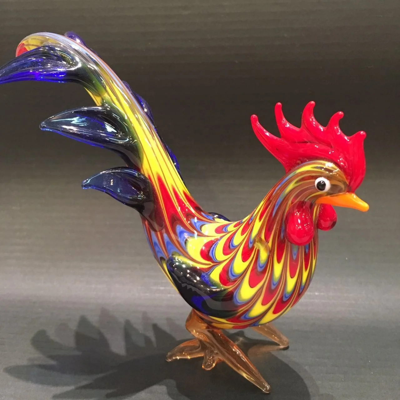 Funny creative gifts animal figurines rooster murano glass