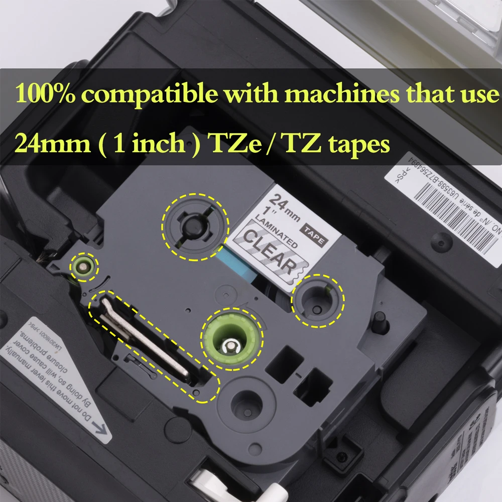 Weemay Compatible Brother Print Label Tze251 Tze Tape 24mm for P-touch Printer Labeling Tape