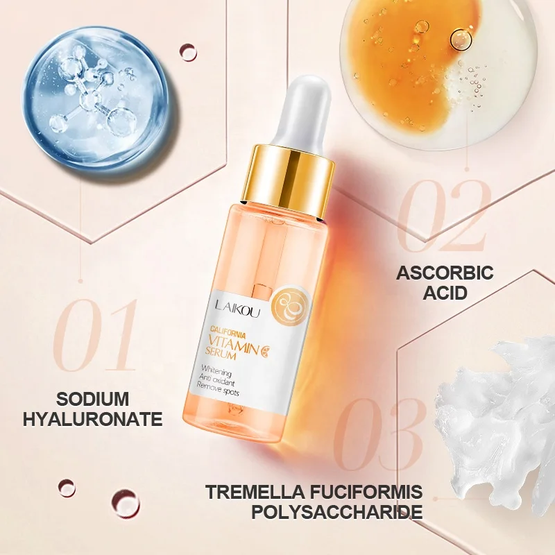 
Private Label Pure Best Organic Skin Care Moisturizing Whitening Hyaluronic Acid Vitamin C Serum for Face 