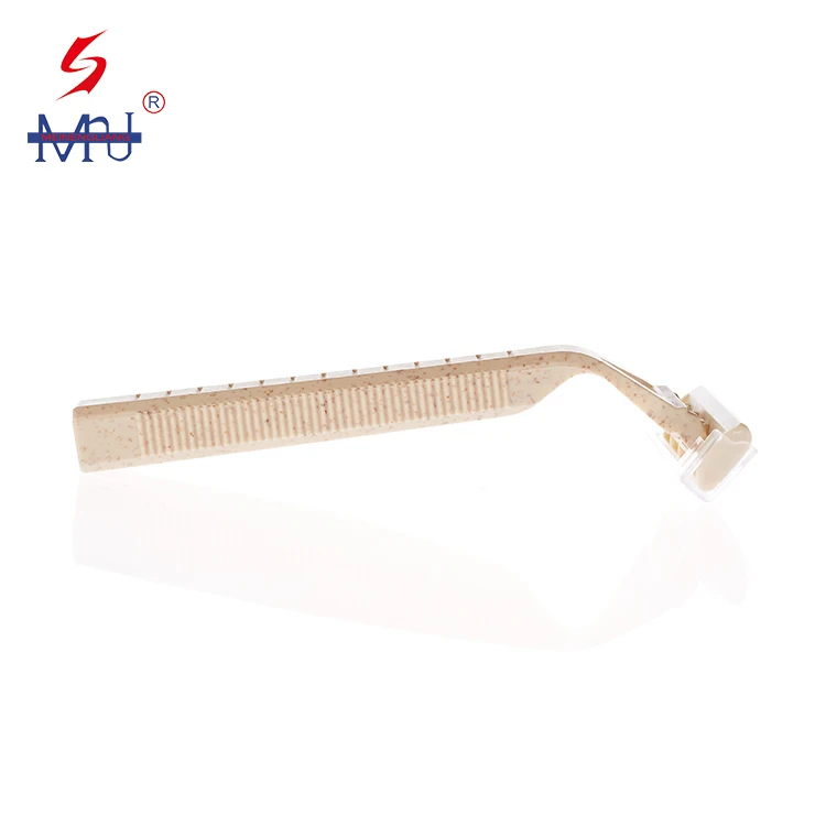 Custom Biodegradable Disposable Hotel Plastic Shaving Razor