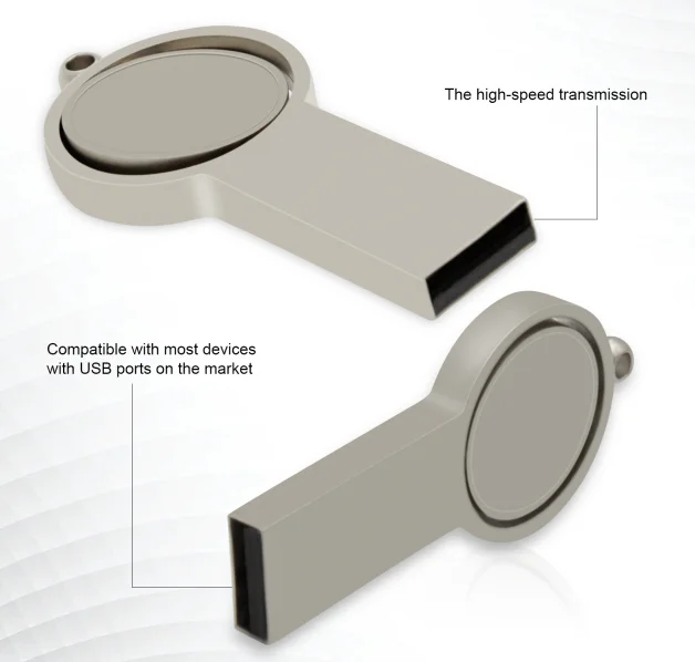 Factory direct cheap metal keychain rotatable usb stick customize flash drive