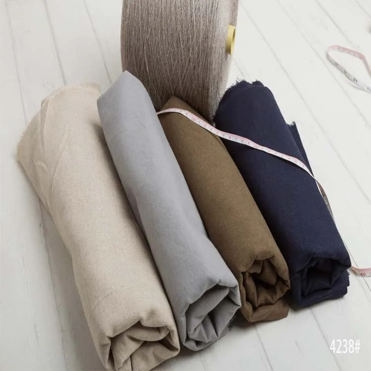 Factory wholesale customized 55% linen 45% cotton blend fabrics soft cotton and linen women clothes roll cotton linen fabric