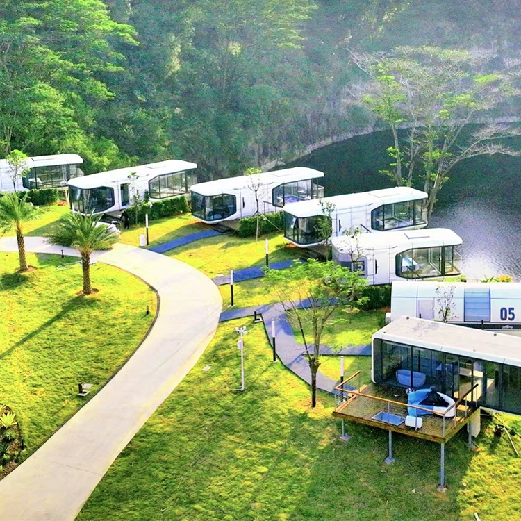 Prefab Luxury Tiny Capsule Home with Kitchen and Bathroom