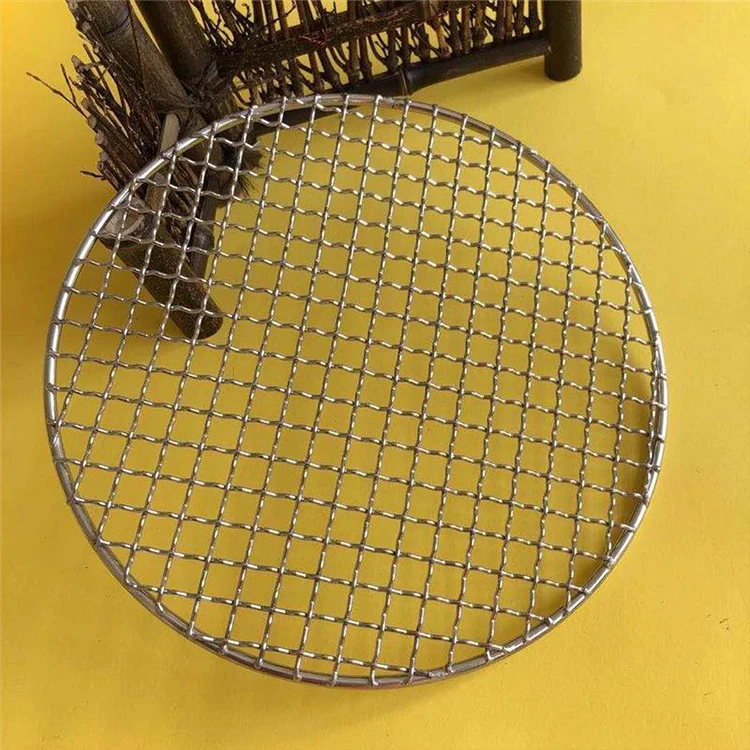 Stainless steel BBQ barbecue grills Mesh with wooden handle charcoal BBQ Accessories for outdoor grill