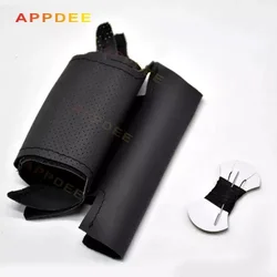 Handsewing Black Artificial Leather Steering Wheel Covers for Chevrolet Malibu XL 2016 2017 Equinox 2017