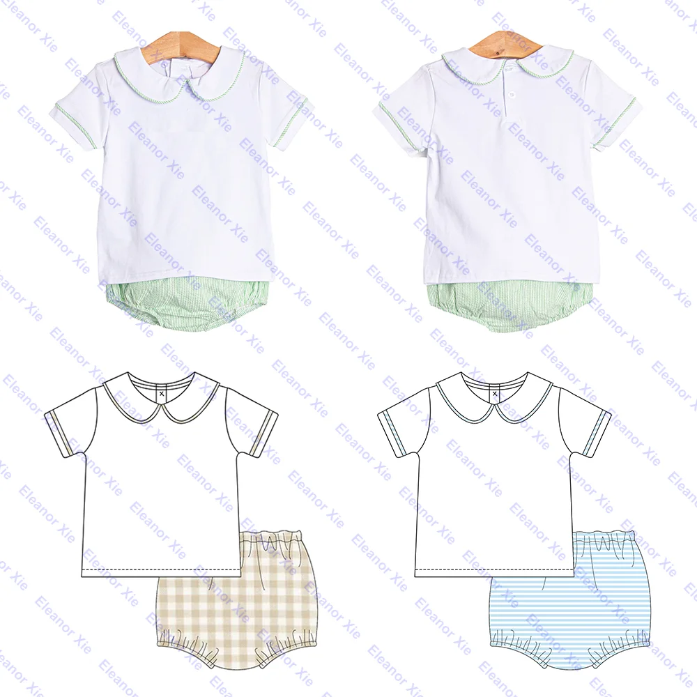 2024 одежда для малышей с монограммой и коротким рукавом