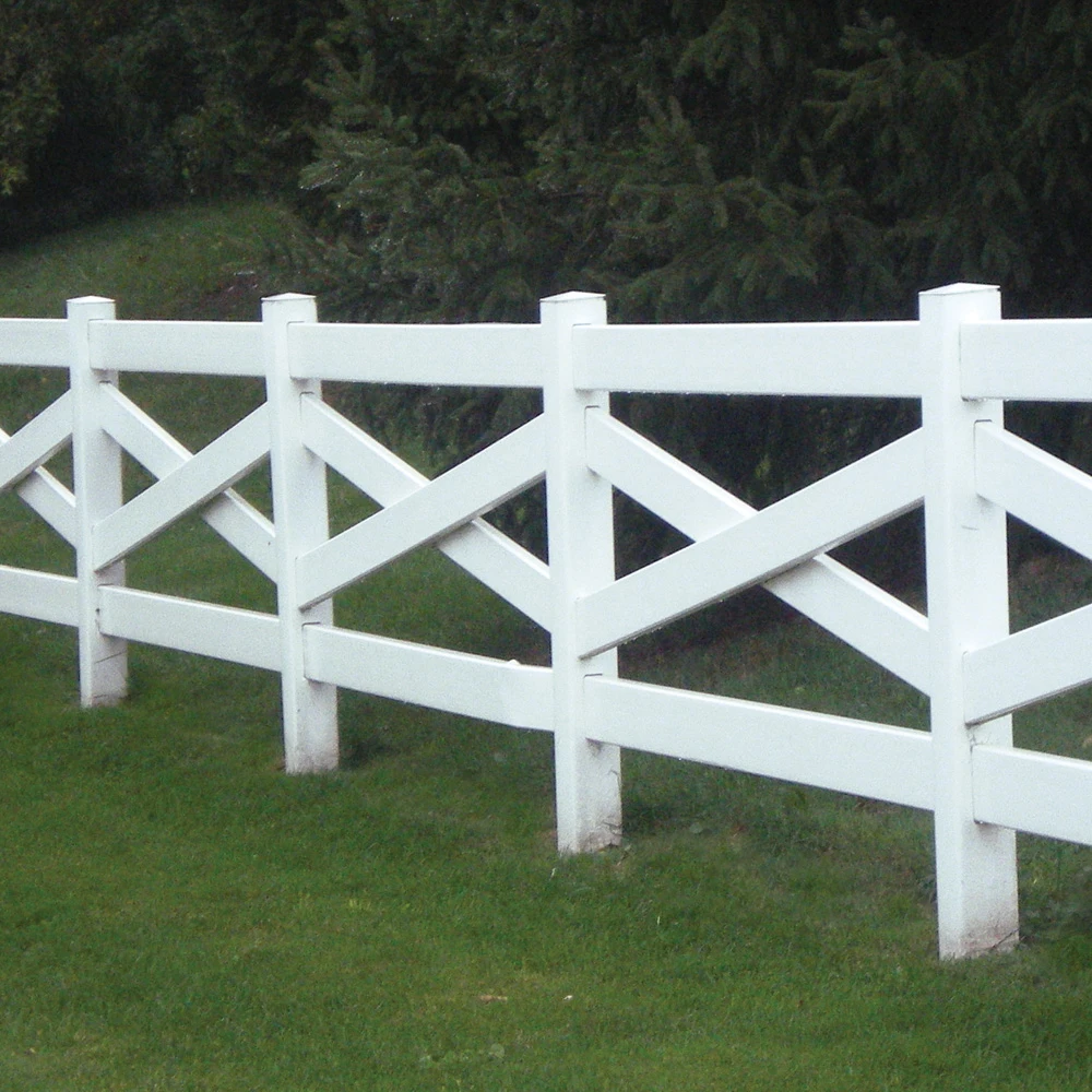 Showtech new design crossbuck fence vinyl horse fence paddock fence