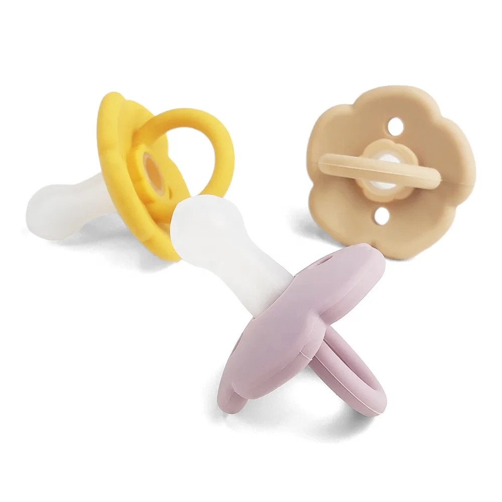 LoveBond Custom Baby Teether Infants Flower Shape Soft Silicone Baby Pacifier Infant Nipple Dummy Soother