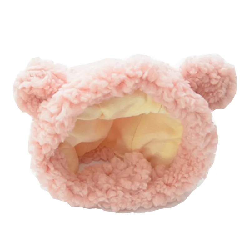 Wholesale Adjustable Plush Soft Pet Headwear Dress up Bear Hats Cute Cat and Dog Clothing Warm