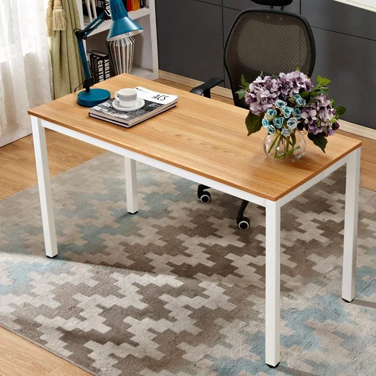 Metal Steel Home Single White Office Desk Wooden Computer Table Desk