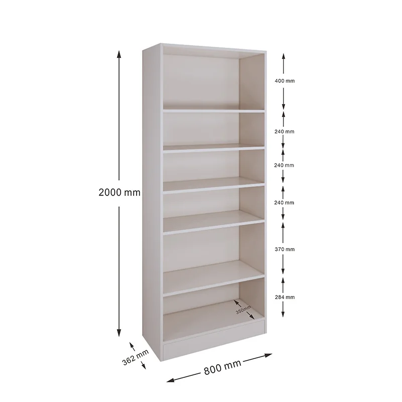 6-Tier Aluminum Bookshelf Cabinet Modern Storage Shelves for Hotel, Living Room & Kitchen Room