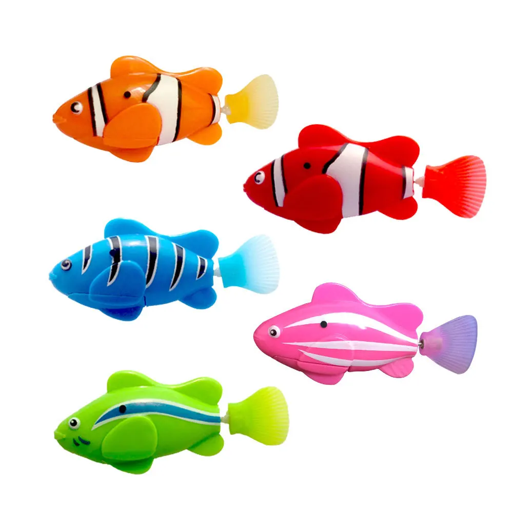 Hot Amazon Litter Mat Interactive Swimming Robot Fish Toy For Cat Dog With Led Light