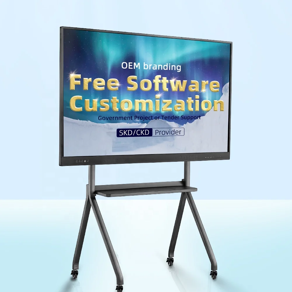 65 75 86 inch4K display Smart Board School Teaching for Conference office meeting flat Panel Interactive Whiteboard