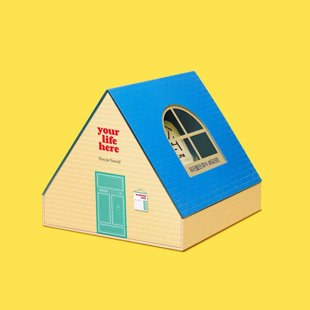 Romantic house cabin shape beauty cosmetics set serum box innovate unique makeup packaging