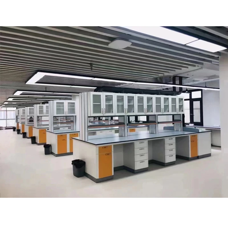 School Commercial Laboratory Furniture Commercial Lab Table Island Lab Bench With Cabinets in University