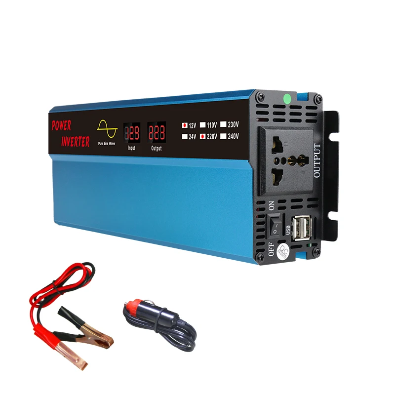 New model 1000W 2000W Inversor Onda Pura Inverter 12 V To 220 V Pure Sine Wave 2000W Inverter Generator power inverter