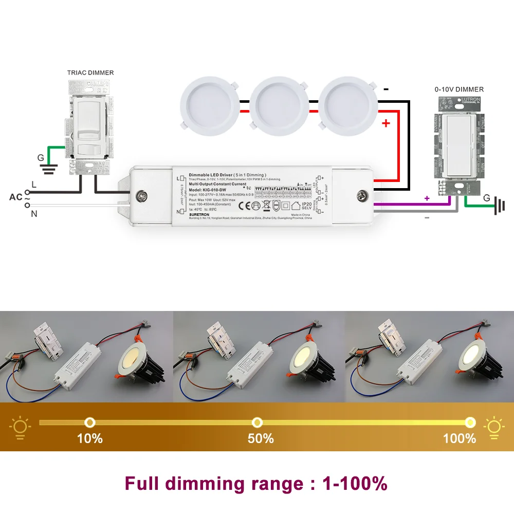 UL Listedled power supply 250ma 350ma 500ma 600ma 700ma triac 010v constant current dimmable led driver