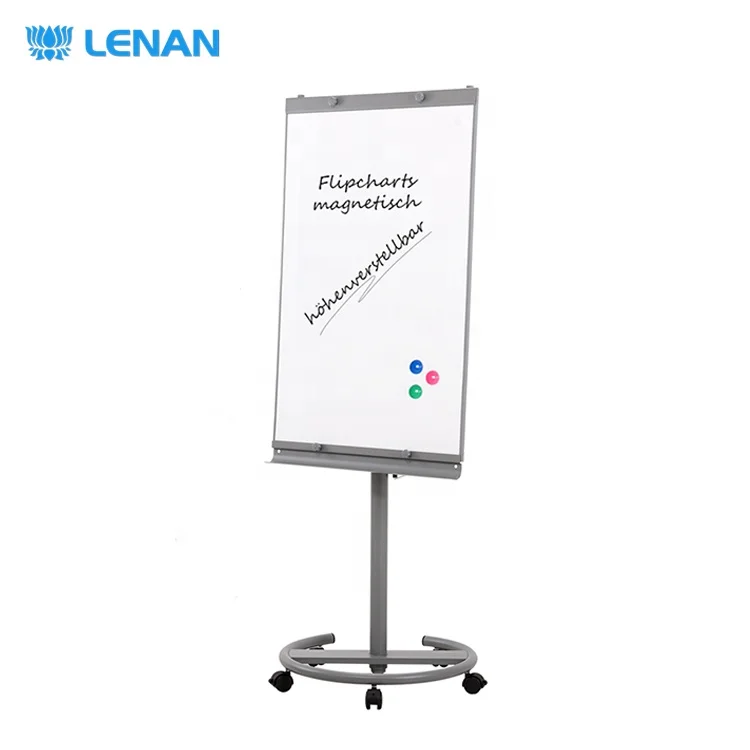 LENAN cheap price height adjustable white board flip chart stand office mobile magnetic whiteboard flipchart