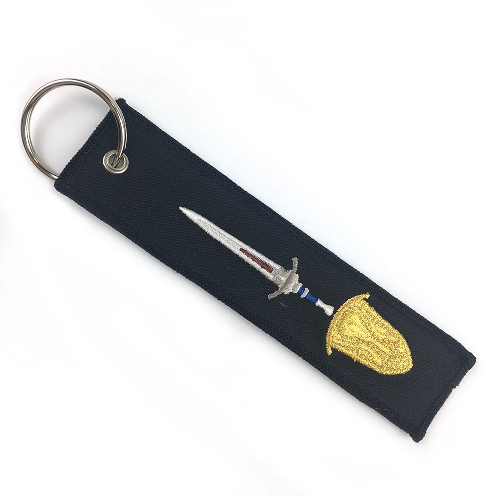 Изготовленный На Заказ тканый брелок вышитый черный с вышивкой подарочные авиационные брелки