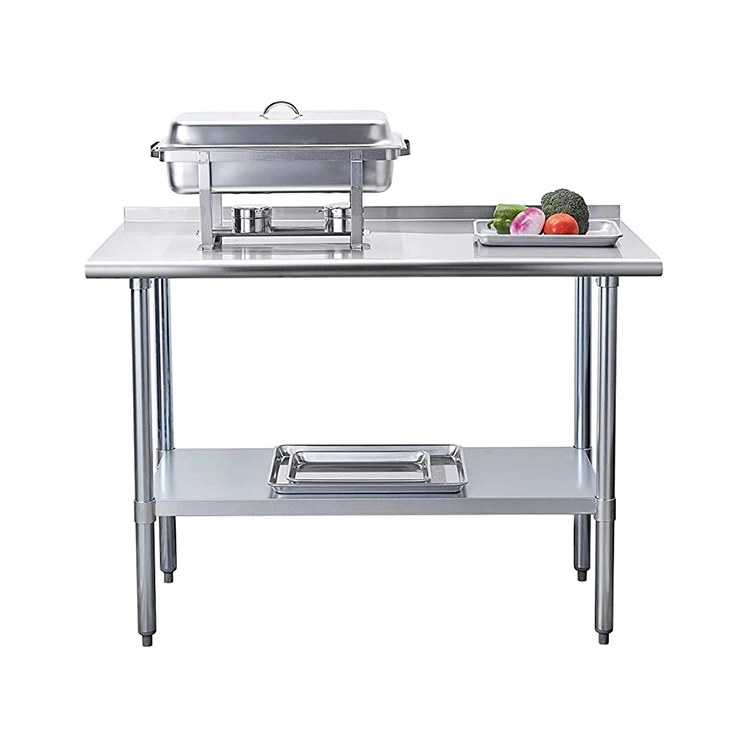 
Strong Beef Processing Station Two Layer Stainless Steel Restaurant Prep Table for Household 