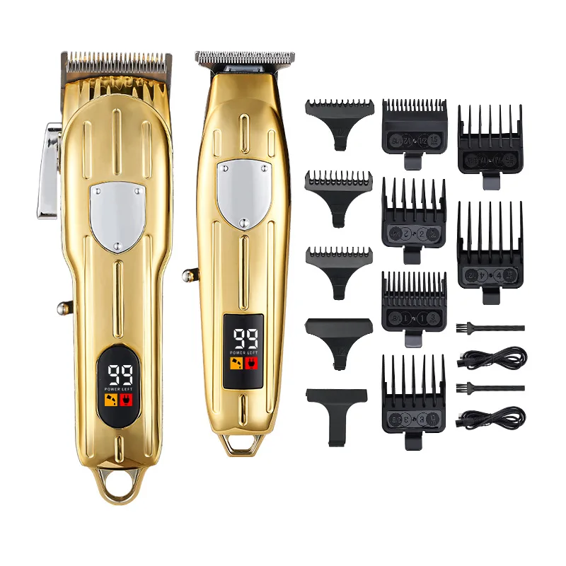 Electric Hair Clipper Engraving Cutting Machine 2-in-1 Set Digital Display USB Hair Salon Home