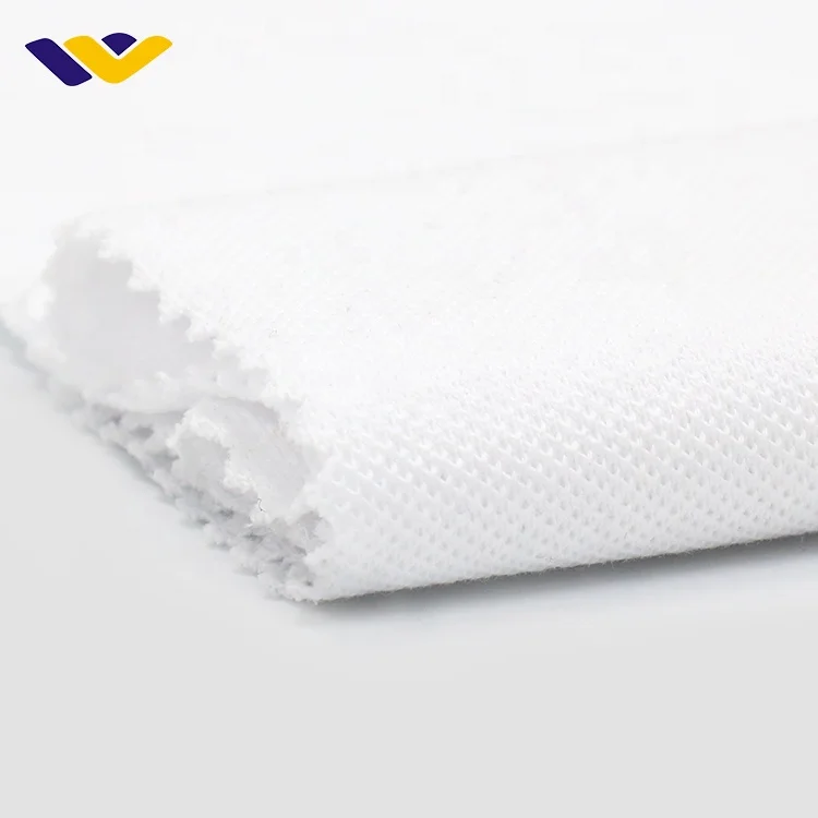 Wholesale organic cotton textured thermal 100 cotton knit fabric polo shirt