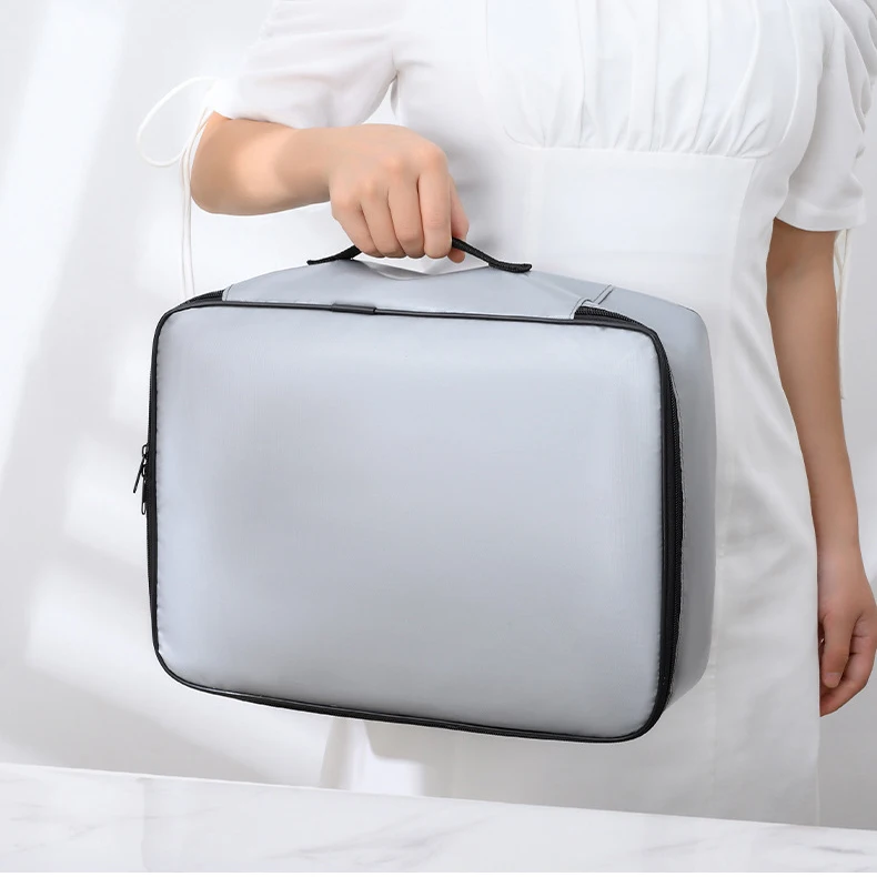 Cheap Oxford cloth zipper documents bags fire and water resistant holder organizer safe storage fireproof document bag with lock