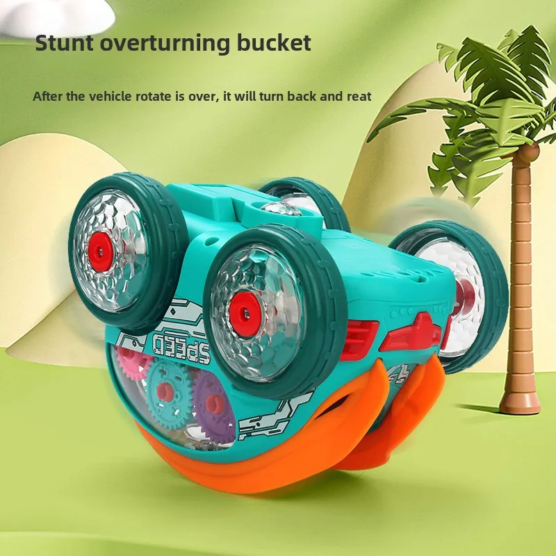 Unisex Electric Stunt Dump Truck Toy 360 Rotate Gear with Music & Light ABS Plastic for Boys & Kids to Play Street Stall