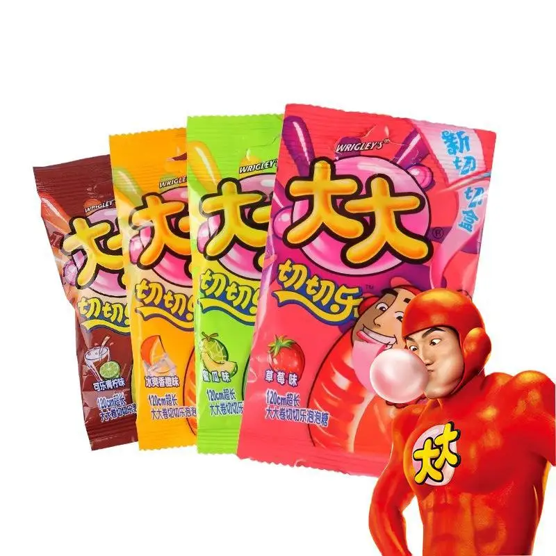 Bubble Gum Low Price High Quality Chewing Gum Chinese Tattoo Bubble Gum Lime Flavor 120cm Large Roll Cut Le 30g Gummy