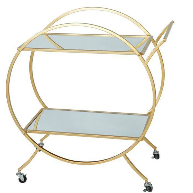 Best quality gold metal coffee cart trailers hotel furnitures cart coffee table hardware garden furniture