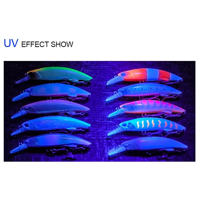FJORD High Quality 90mm 50g Heavy sinking minnow lure Saltwater Lures with UV Light Fishing Minnow