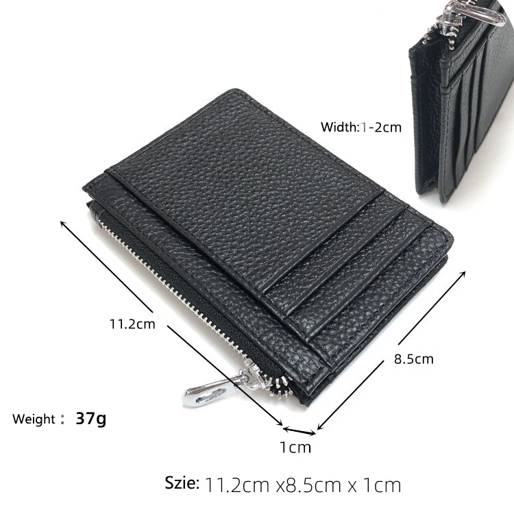 classic design top grain leather business card holder wallet