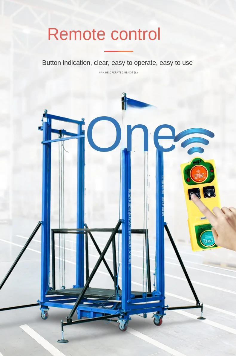 2-8M 500KG Remoto Control Electric Lifting Ladder Scaffolding Mobile Telescopic Folding Platform
