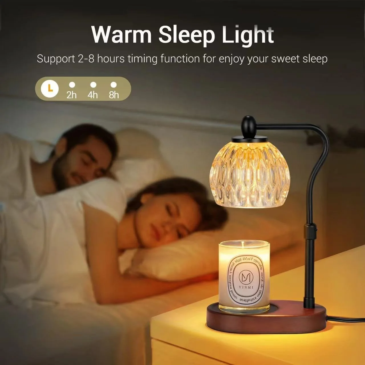 Aromatherapy candle warmer lamp Vintage Home decor LED lamp Bedroom electric essential oil diffuser heater with timer